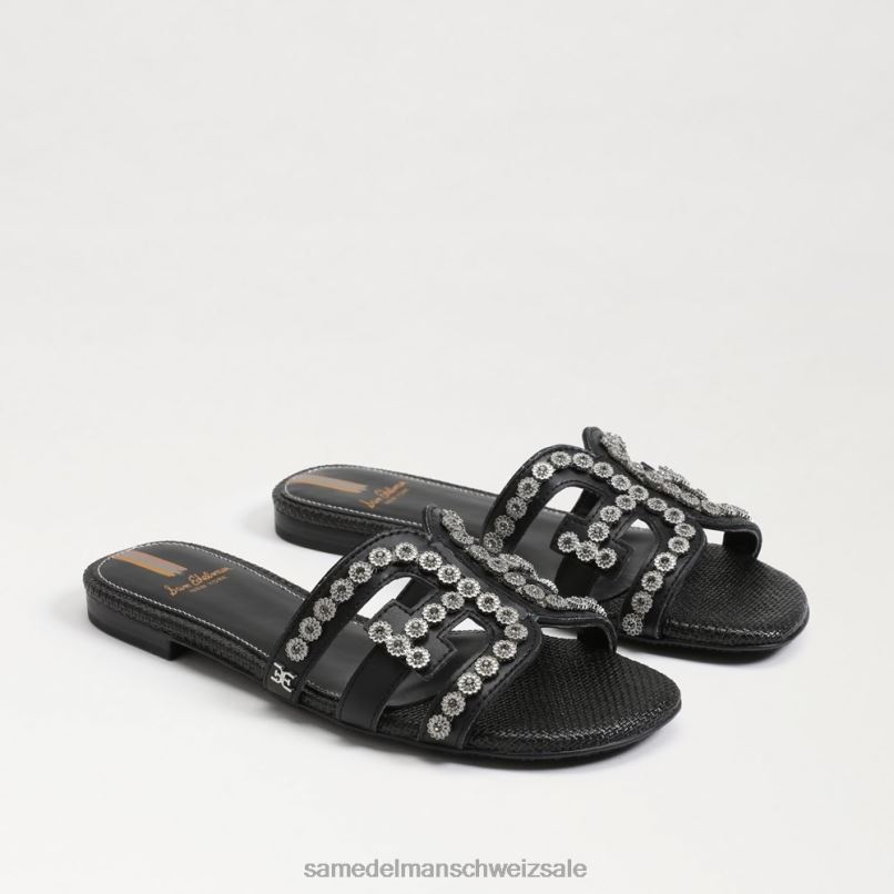 CH Sam Edelman Frauen Bay Fleur Slide-Sandale Schwarz X2J86622 Schuhwerk