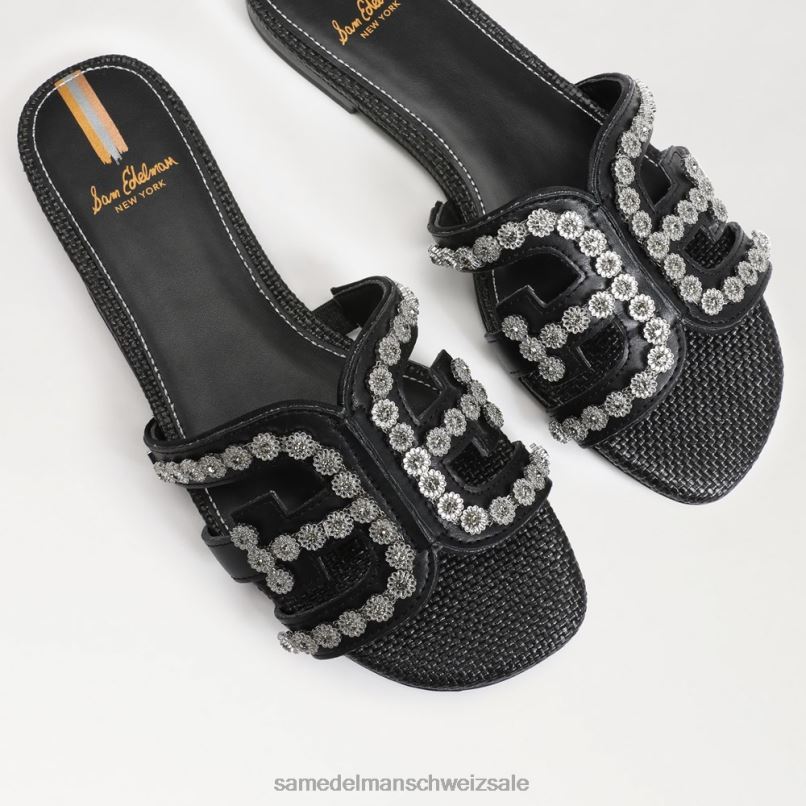 CH Sam Edelman Frauen Bay Fleur Slide-Sandale Schwarz X2J86622 Schuhwerk
