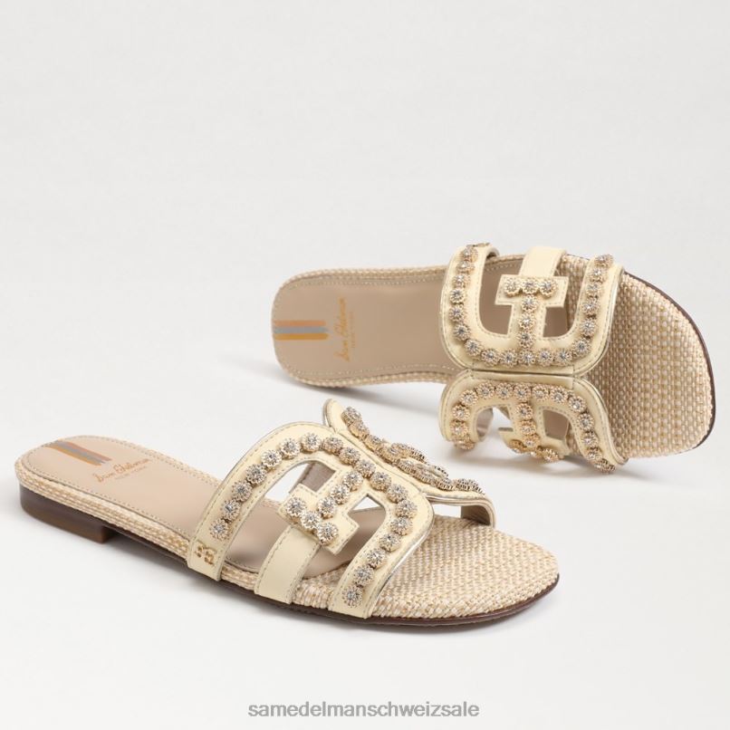 CH Sam Edelman Frauen Bay Fleur Slide-Sandale gebleichter Weizen X2J86624 Schuhwerk