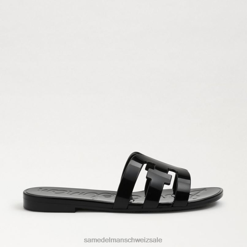 CH Sam Edelman Frauen Bay Jelly Slide-Sandale schwarz glänzend X2J86222 Schuhwerk