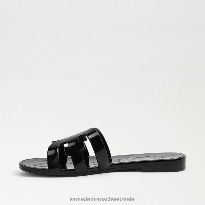CH Sam Edelman Frauen Bay Jelly Slide-Sandale schwarz glänzend X2J86222 Schuhwerk