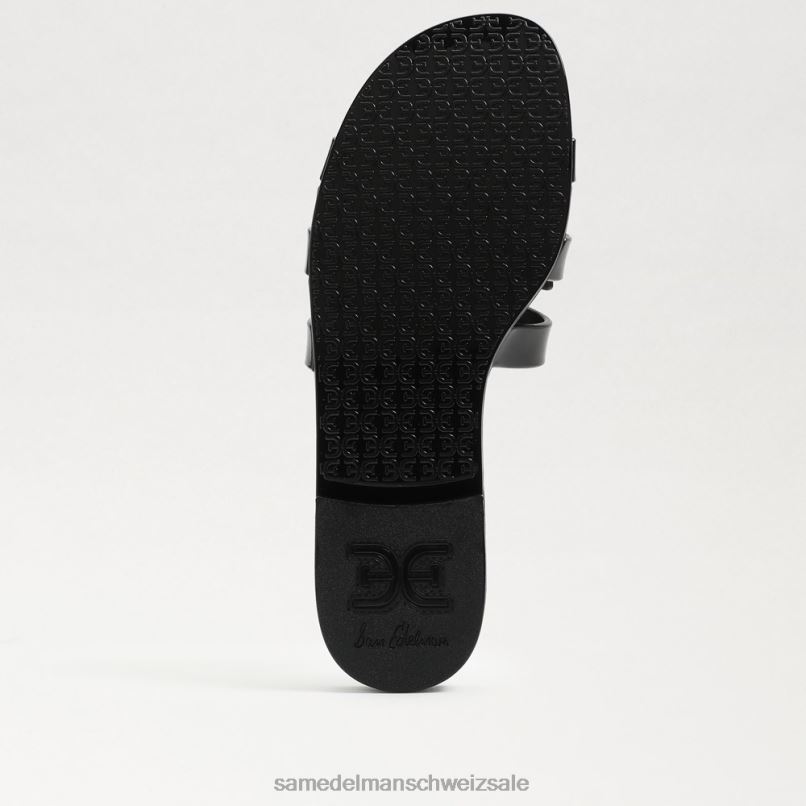 CH Sam Edelman Frauen Bay Jelly Slide-Sandale schwarz glänzend X2J86222 Schuhwerk