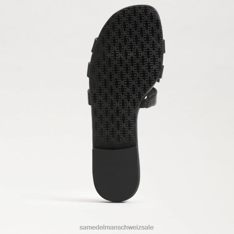 CH Sam Edelman Frauen Bay Radiant Slide-Sandale schwarzes Leder X2J86575 Schuhwerk