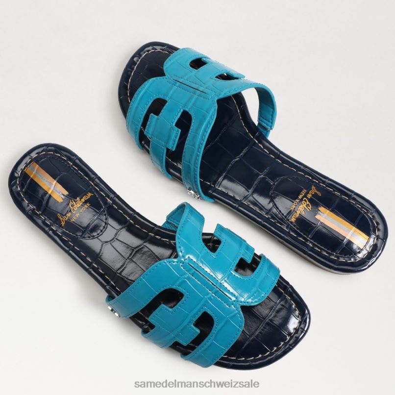 CH Sam Edelman Frauen Bay-Slide-Sandale Blau/Hudson-Marine X2J868 Schuhwerk