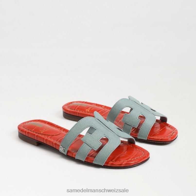 CH Sam Edelman Frauen Bay-Slide-Sandale Flut blau/orange Mohn X2J869 Schuhwerk