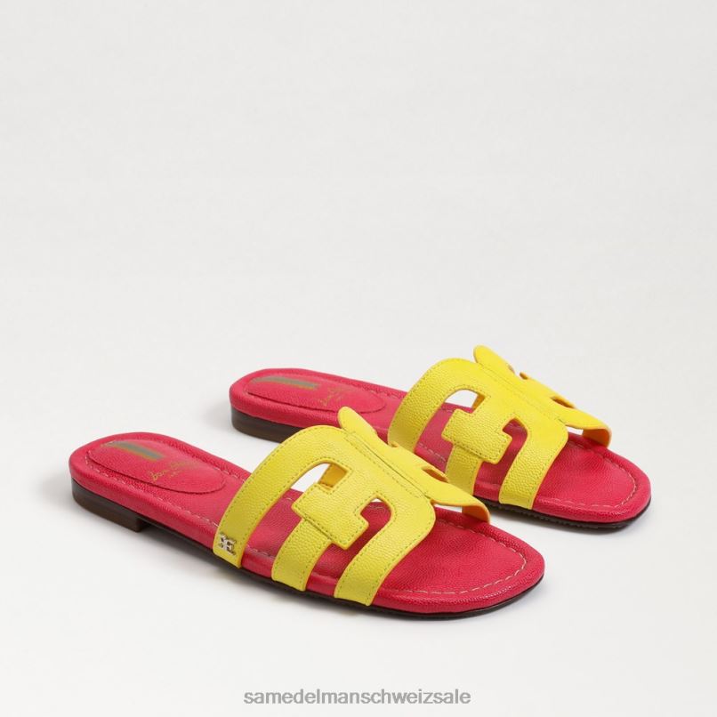 CH Sam Edelman Frauen Bay-Slide-Sandale Mimosengelb/Ultra-Fuchsia X2J867 Schuhwerk