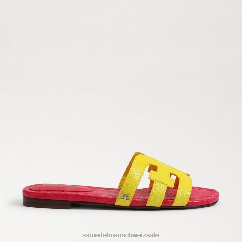CH Sam Edelman Frauen Bay-Slide-Sandale Mimosengelb/Ultra-Fuchsia X2J867 Schuhwerk