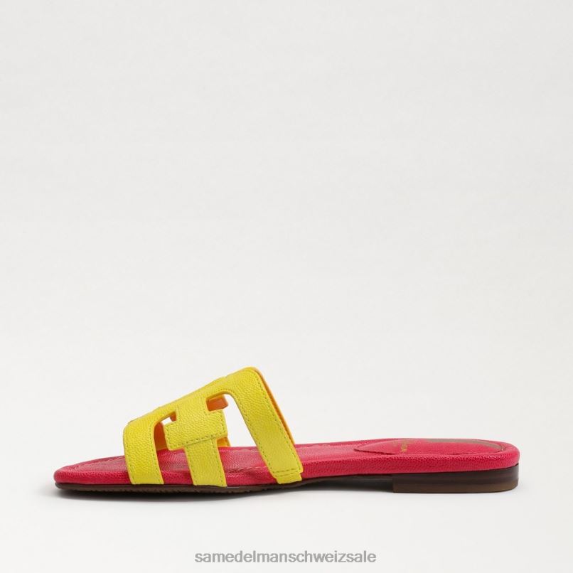 CH Sam Edelman Frauen Bay-Slide-Sandale Mimosengelb/Ultra-Fuchsia X2J867 Schuhwerk