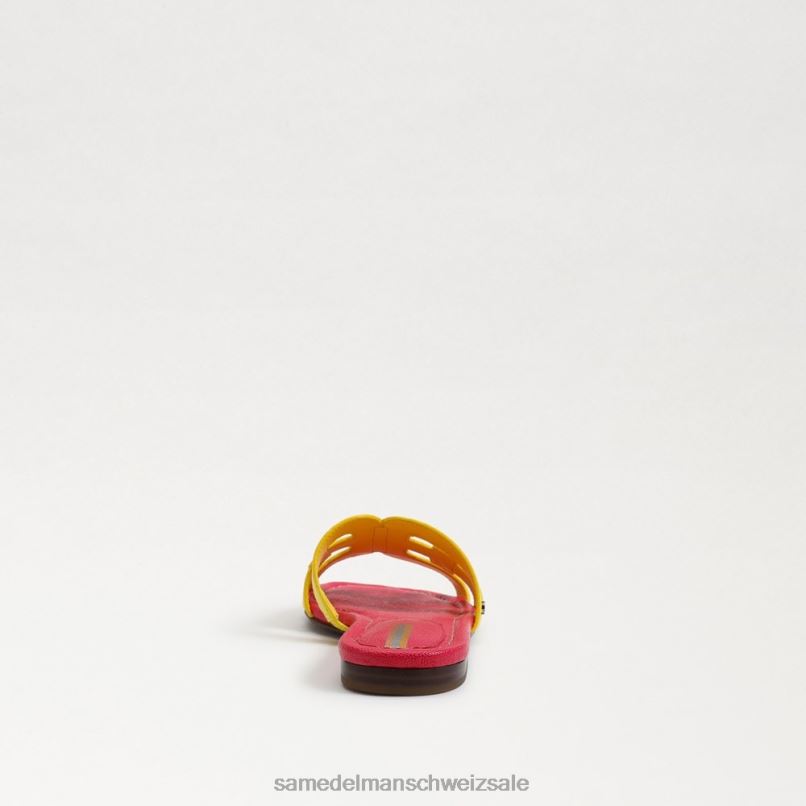 CH Sam Edelman Frauen Bay-Slide-Sandale Mimosengelb/Ultra-Fuchsia X2J867 Schuhwerk
