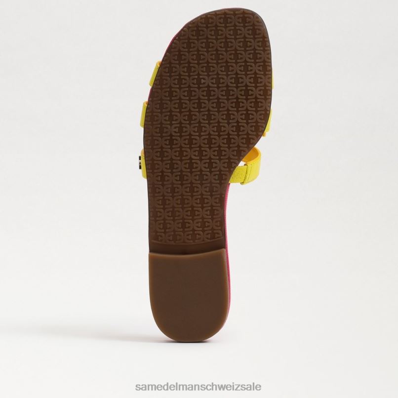 CH Sam Edelman Frauen Bay-Slide-Sandale Mimosengelb/Ultra-Fuchsia X2J867 Schuhwerk