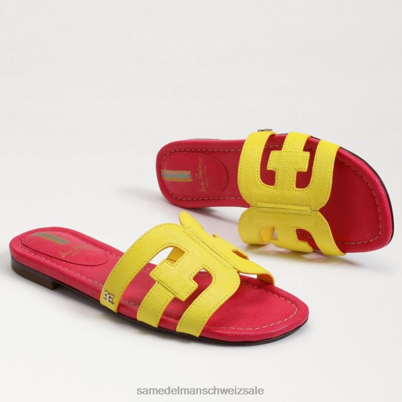 CH Sam Edelman Frauen Bay-Slide-Sandale Mimosengelb/Ultra-Fuchsia X2J867 Schuhwerk