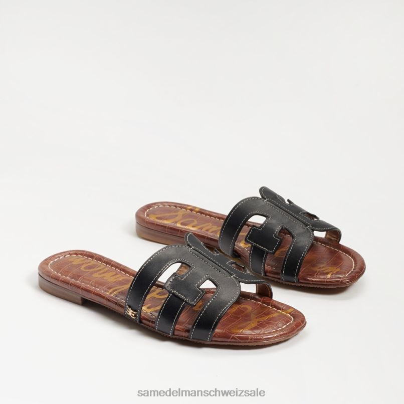CH Sam Edelman Frauen Bay-Slide-Sandale schwarzes Leder X2J8612 Schuhwerk