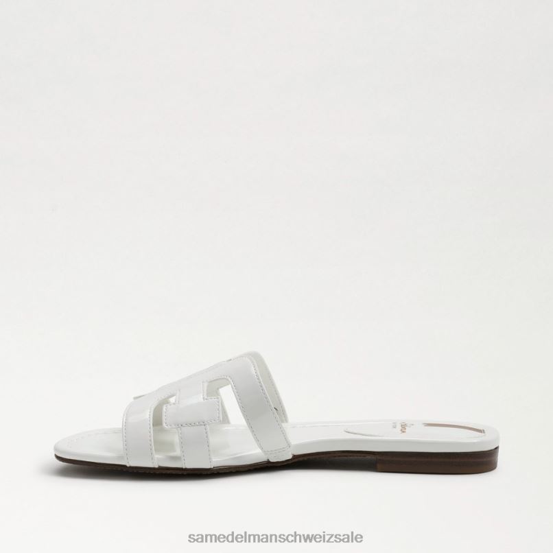CH Sam Edelman Frauen Bay-Slide-Sandale strahlend weißes Lackleder X2J86380 Schuhwerk