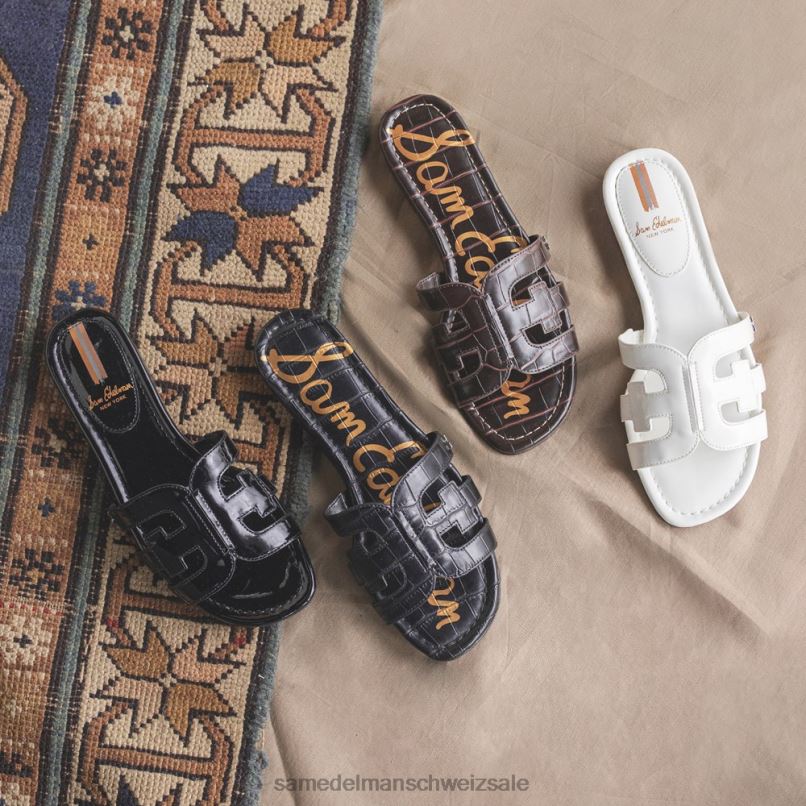 CH Sam Edelman Frauen Bay-Slide-Sandale strahlend weißes Lackleder X2J86380 Schuhwerk