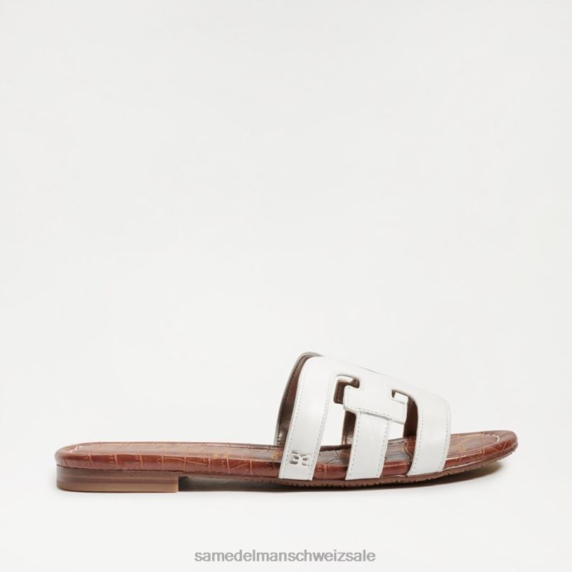 CH Sam Edelman Frauen Bay-Slide-Sandale strahlend weißes Leder X2J8613 Schuhwerk