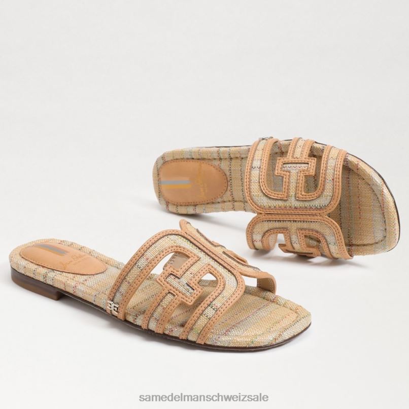 CH Sam Edelman Frauen Bay mehrfarbige Slide-Sandale Natürlicher Multi-Bast X2J86591 Schuhwerk