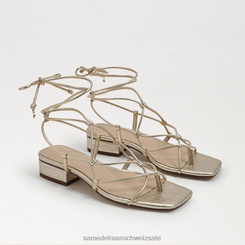 CH Sam Edelman Frauen Daffy-Sandale Blattgoldleder X2J86421 Schuhwerk