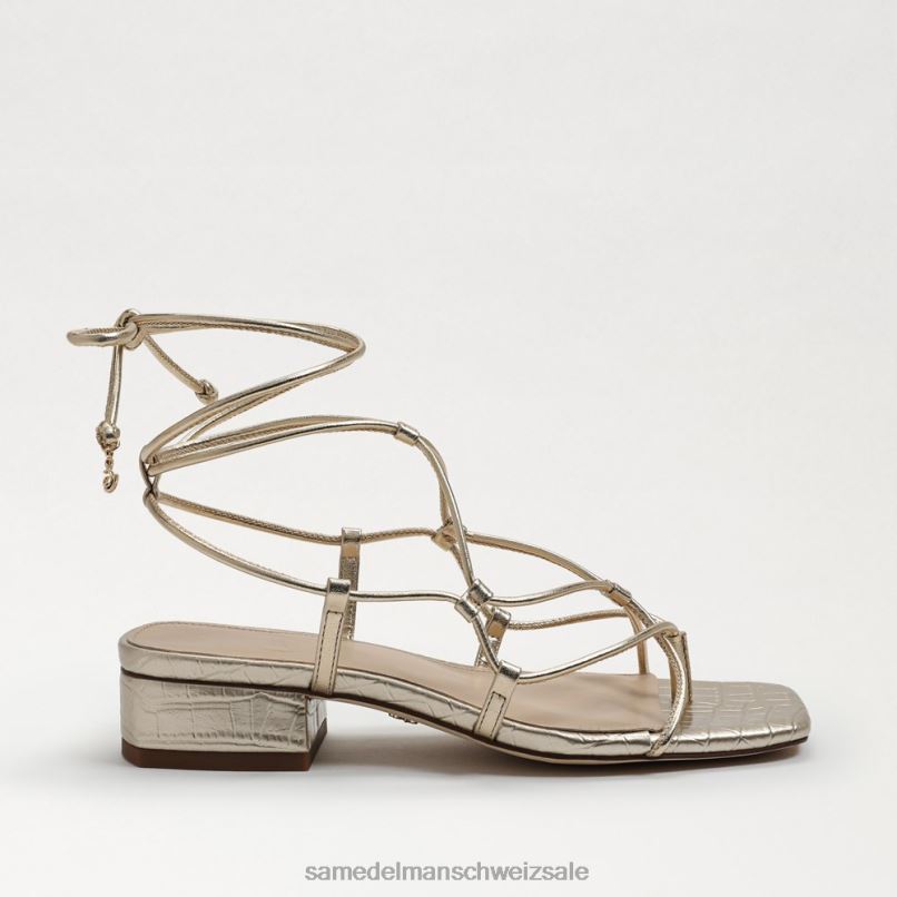 CH Sam Edelman Frauen Daffy-Sandale Blattgoldleder X2J86421 Schuhwerk