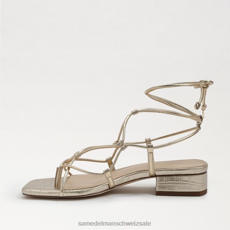 CH Sam Edelman Frauen Daffy-Sandale Blattgoldleder X2J86421 Schuhwerk