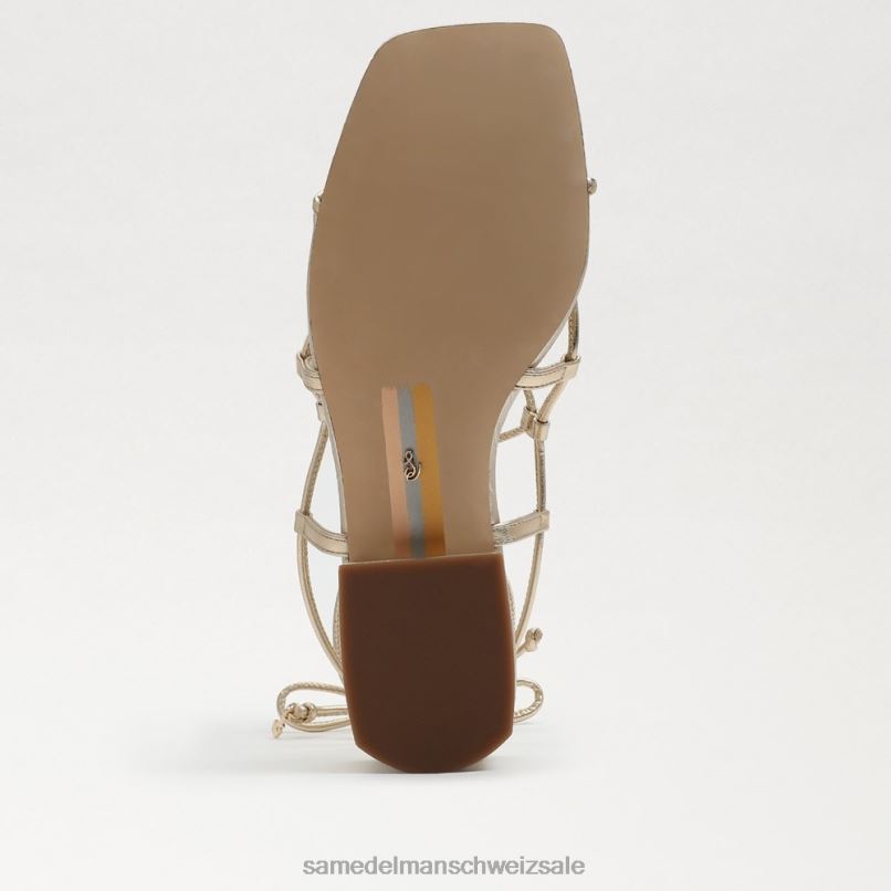 CH Sam Edelman Frauen Daffy-Sandale Blattgoldleder X2J86421 Schuhwerk