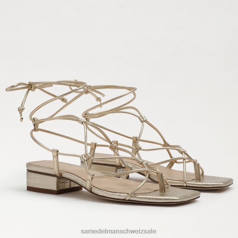 CH Sam Edelman Frauen Daffy-Sandale Blattgoldleder X2J86421 Schuhwerk