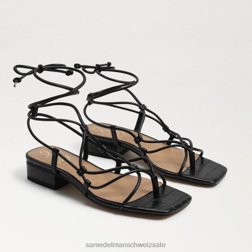 CH Sam Edelman Frauen Daffy-Sandale schwarzes Leder X2J86420 Schuhwerk
