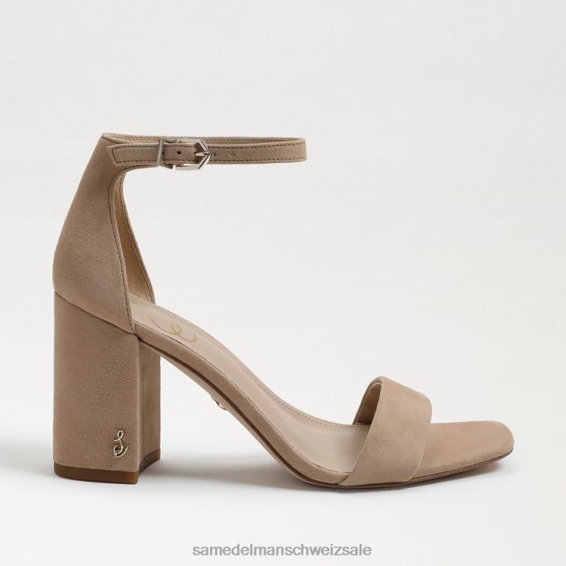 CH Sam Edelman Frauen Daniella Sandale mit Blockabsatz Haferflocken-Wildleder X2J86303 Schuhwerk