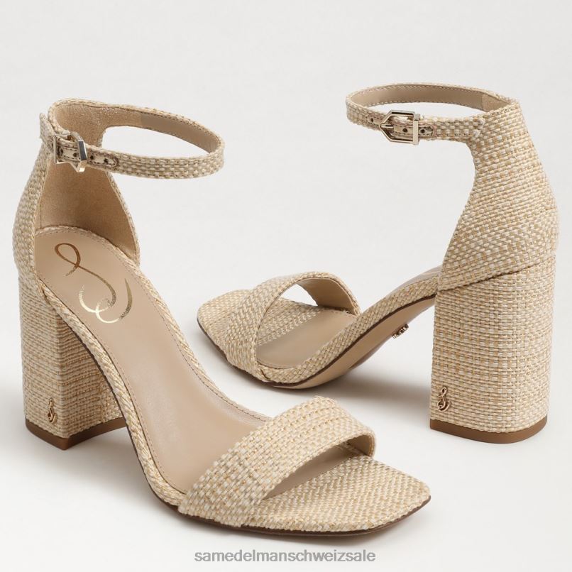 CH Sam Edelman Frauen Daniella Sandale mit Blockabsatz natürlich X2J86297 Schuhwerk