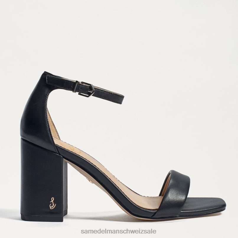 CH Sam Edelman Frauen Daniella Sandale mit Blockabsatz schwarzes Leder X2J86299 Schuhwerk