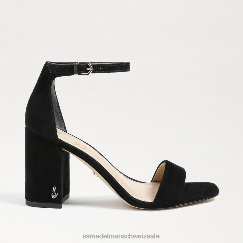 CH Sam Edelman Frauen Daniella Sandale mit Blockabsatz schwarzes Wildleder X2J86302 Schuhwerk
