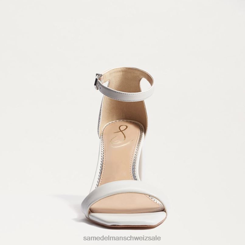 CH Sam Edelman Frauen Daniella Sandale mit Blockabsatz strahlend weißes Leder X2J86300 Schuhwerk