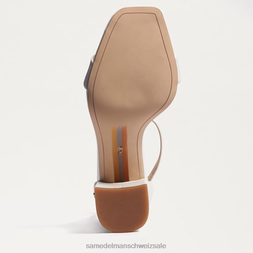 CH Sam Edelman Frauen Daniella Sandale mit Blockabsatz strahlend weißes Leder X2J86300 Schuhwerk