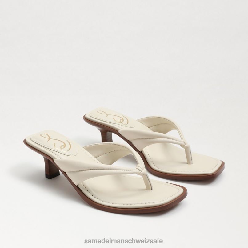 CH Sam Edelman Frauen Daphney Zehenstegsandale modernes elfenbeinfarbenes Leder X2J86709 Schuhwerk