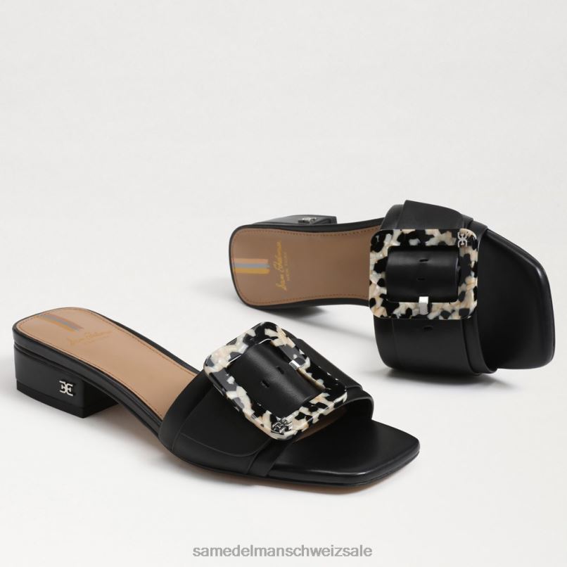 CH Sam Edelman Frauen Diacon-Sandale schwarzes Leder X2J86419 Schuhwerk