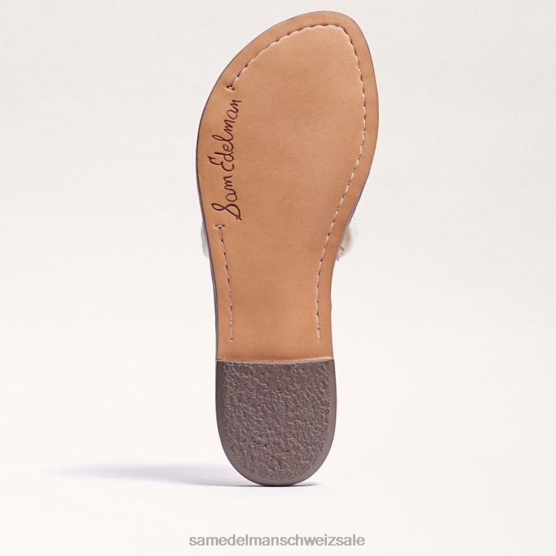 CH Sam Edelman Frauen Gale-Sandale mit Perlen natürliches Elfenbein X2J86455 Schuhwerk