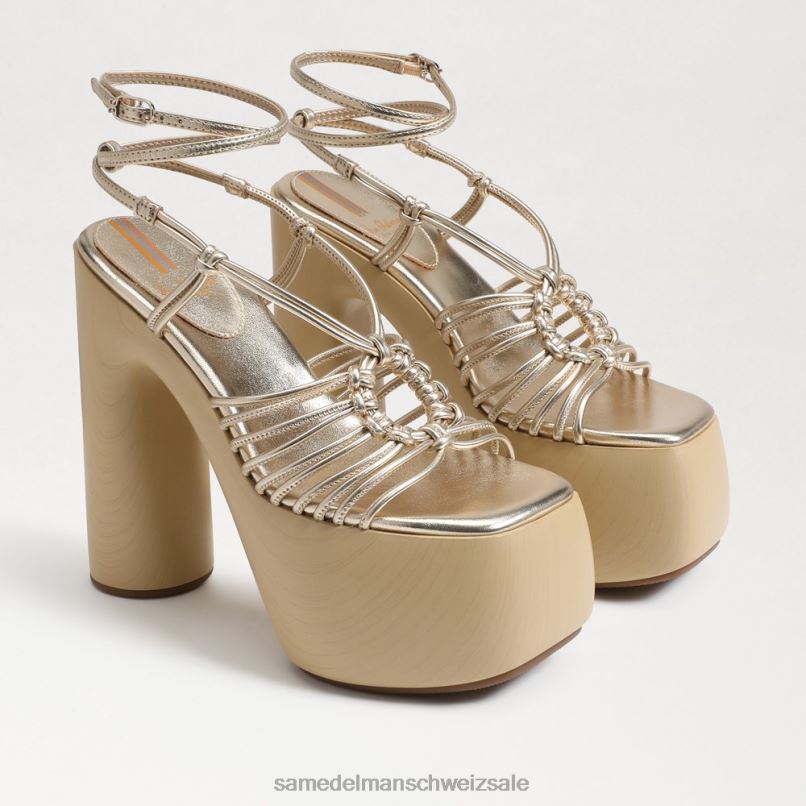 CH Sam Edelman Frauen Gia-Plateau-Absatz Gold Blatt X2J86697 Schuhwerk