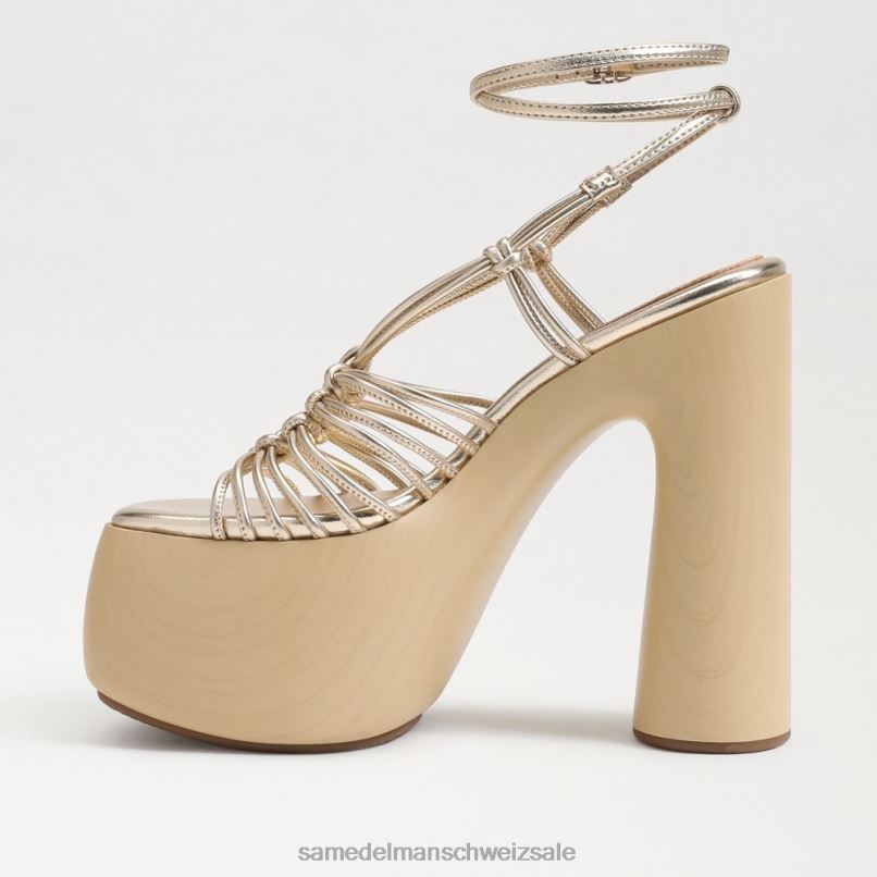 CH Sam Edelman Frauen Gia-Plateau-Absatz Gold Blatt X2J86697 Schuhwerk