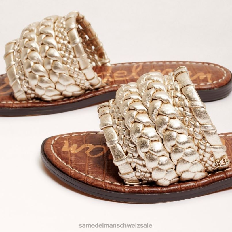 CH Sam Edelman Frauen Giada gewebte Slide-Sandale Gold Blatt X2J86406 Schuhwerk