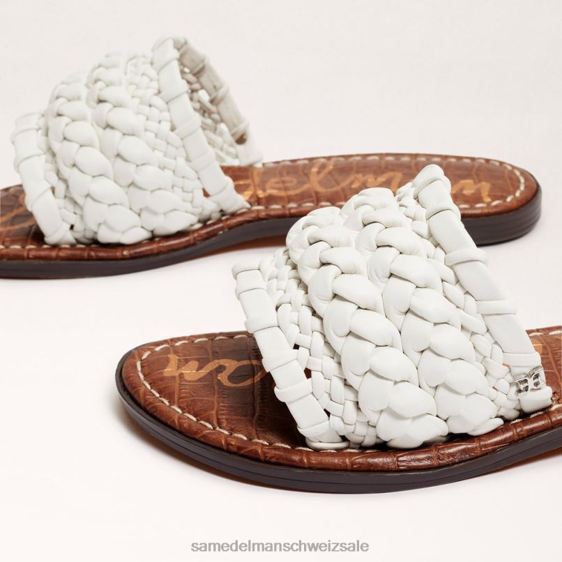 CH Sam Edelman Frauen Giada gewebte Slide-Sandale helles Weiss X2J86403 Schuhwerk