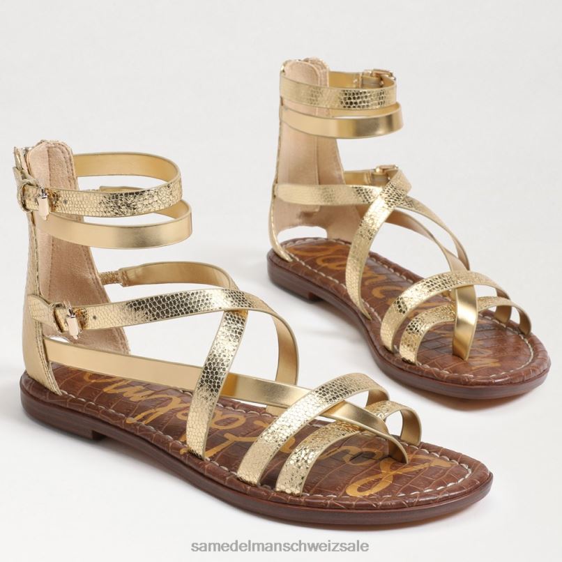 CH Sam Edelman Frauen Gibbs Gladiator-Sandale Bernstein Gold X2J86530 Schuhwerk