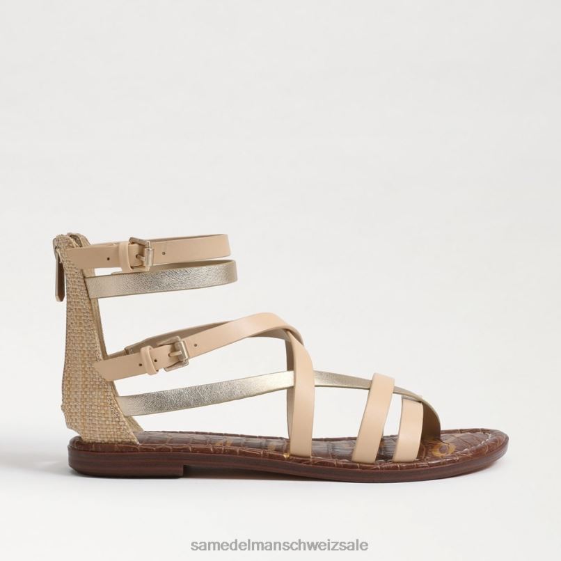 CH Sam Edelman Frauen Gibbs Gladiator-Sandale Natursand X2J86529 Schuhwerk