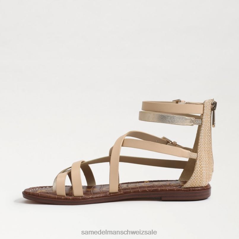 CH Sam Edelman Frauen Gibbs Gladiator-Sandale Natursand X2J86529 Schuhwerk