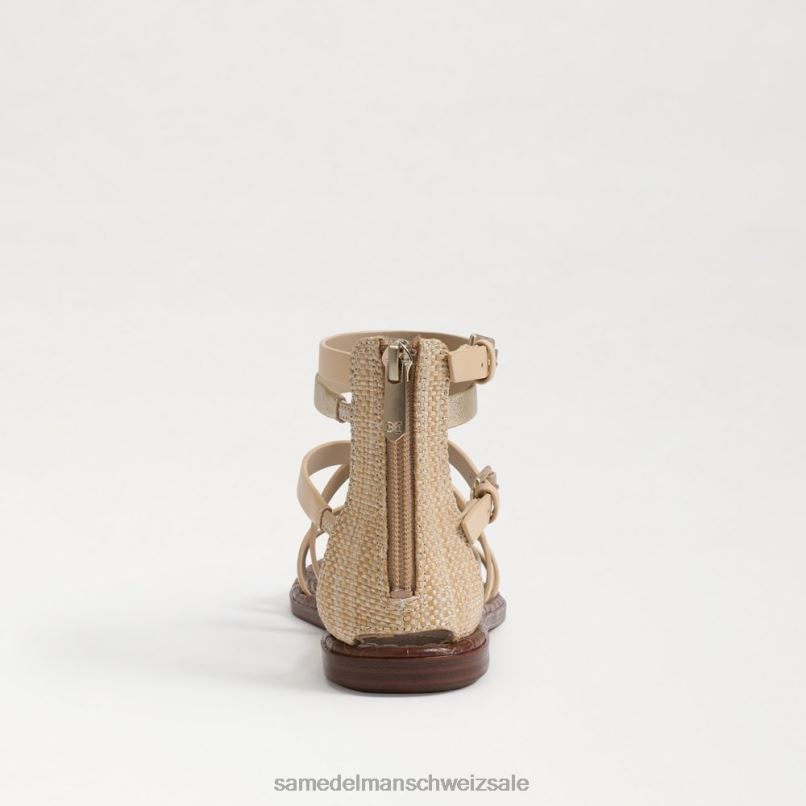 CH Sam Edelman Frauen Gibbs Gladiator-Sandale Natursand X2J86529 Schuhwerk
