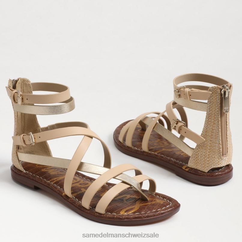 CH Sam Edelman Frauen Gibbs Gladiator-Sandale Natursand X2J86529 Schuhwerk