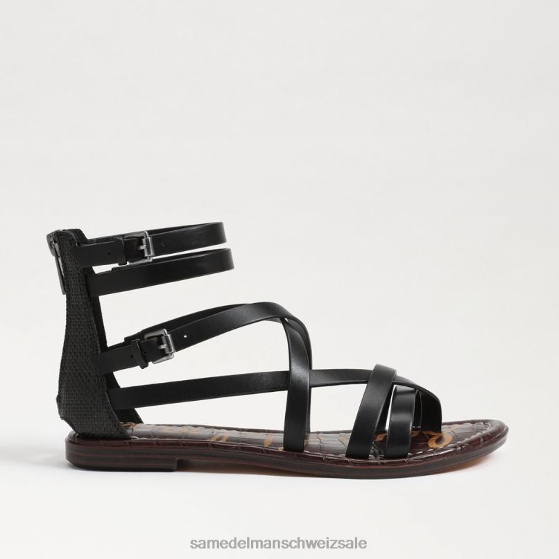 CH Sam Edelman Frauen Gibbs Gladiator-Sandale schwarzes Leder X2J86528 Schuhwerk