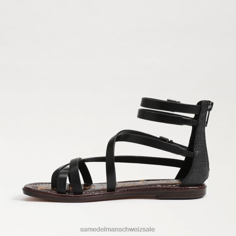 CH Sam Edelman Frauen Gibbs Gladiator-Sandale schwarzes Leder X2J86528 Schuhwerk