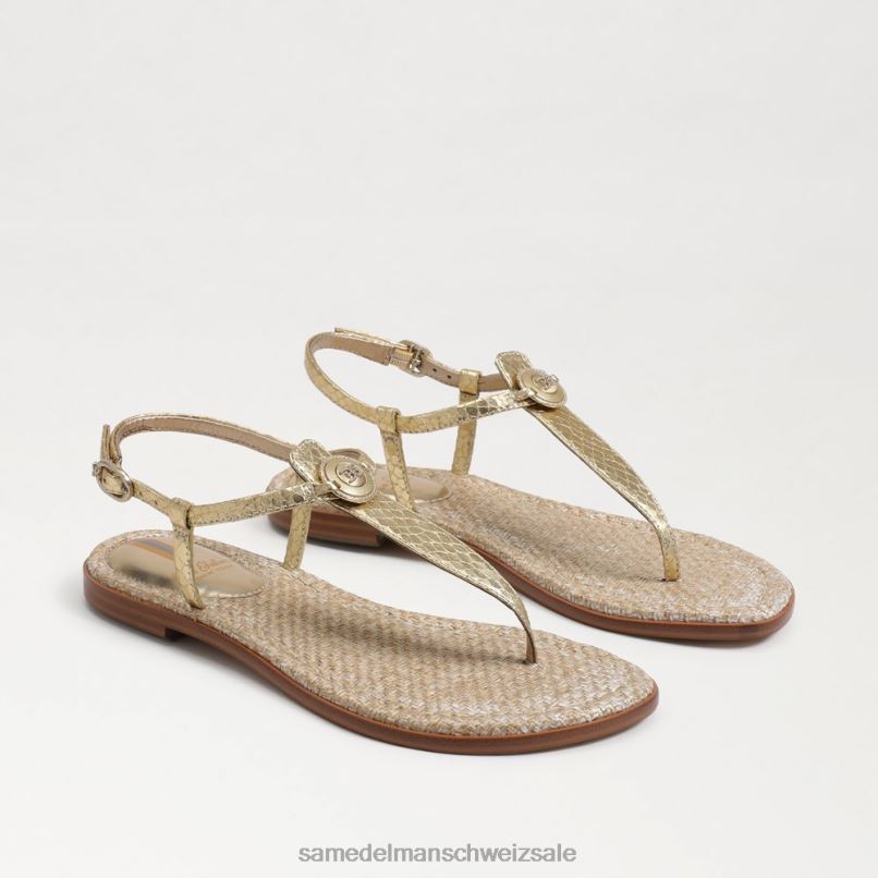 CH Sam Edelman Frauen Gigi Signet Zehenstegsandale Gold X2J86560 Schuhwerk