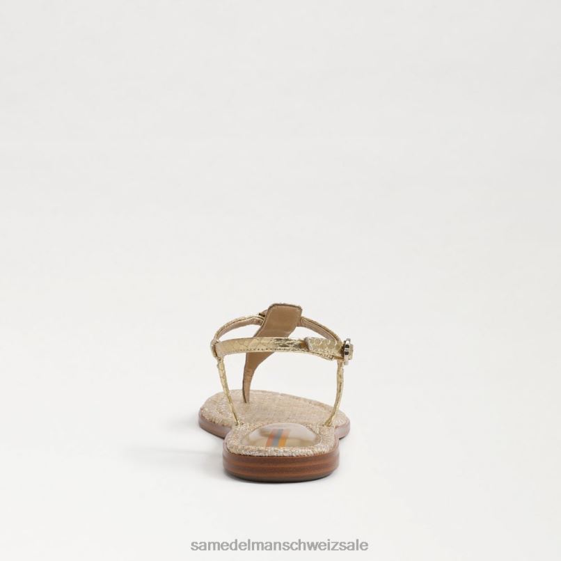CH Sam Edelman Frauen Gigi Signet Zehenstegsandale Gold X2J86560 Schuhwerk