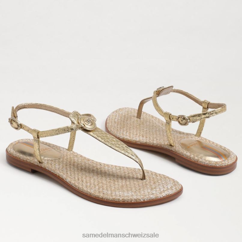 CH Sam Edelman Frauen Gigi Signet Zehenstegsandale Gold X2J86560 Schuhwerk