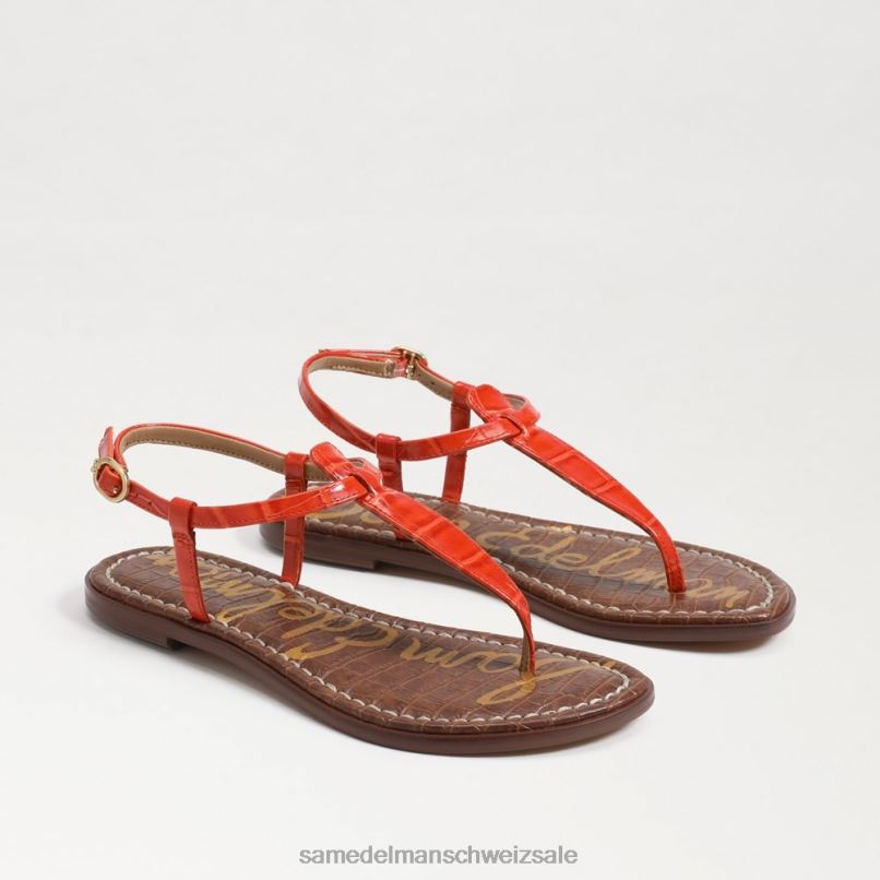 CH Sam Edelman Frauen Gigi-Zehensandale Orangenmohn X2J86225 Schuhwerk